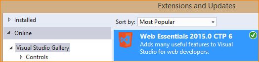 VS2015前端工具：NPM和Web Essentials