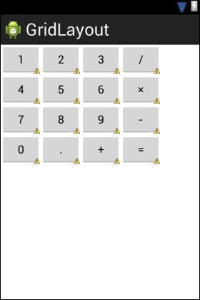 android学习——GridLayout网格布局