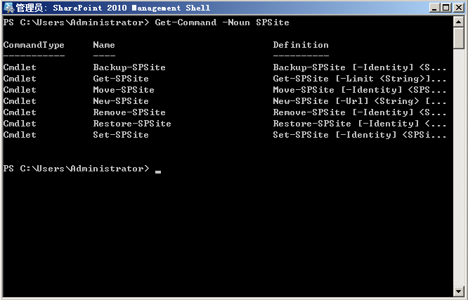 SharePoint 2010 PowerShell （1）入门介绍