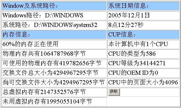 运用API函数获取系统信息