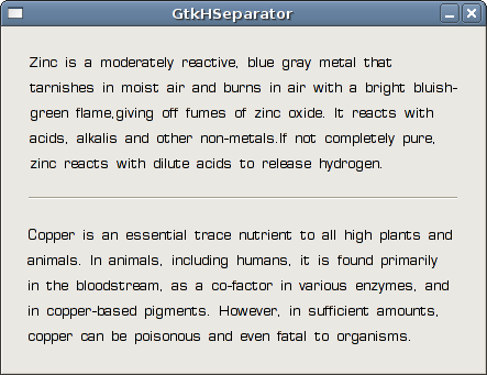 GtkHSeparator