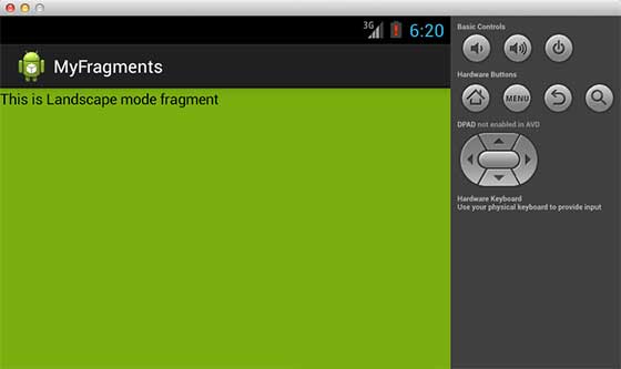 Android Landscape Fragment Demo