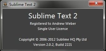 sublime text2 注册码