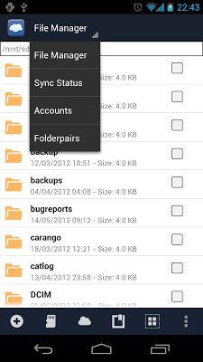 FolderSync :The various features and how to use them