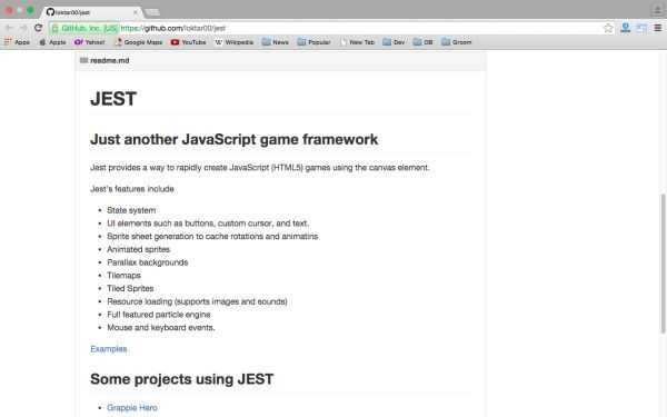 best HTML5 and javascript game engine libraries  - jest