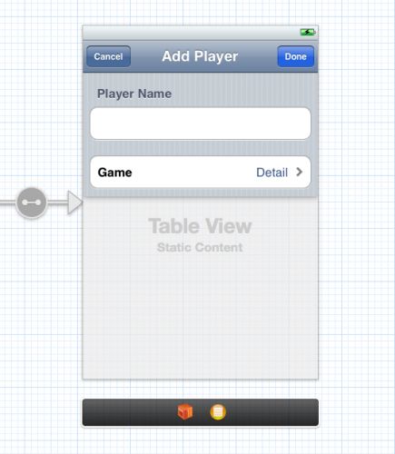 The final design of the Add Player screen