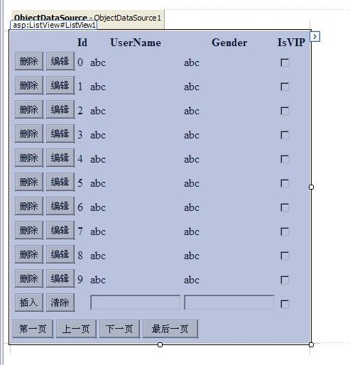 listview 的用法 （asp.net3.5新增控件）