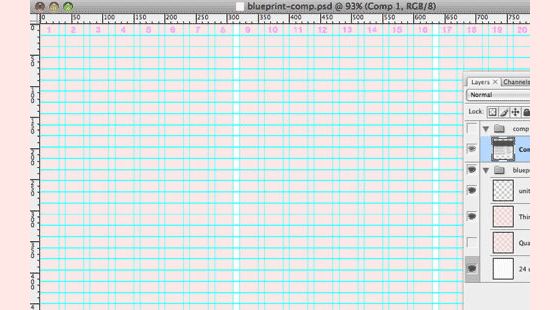 Photoshop Template for Blueprint CSS Comps
