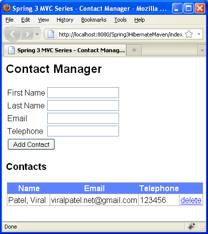 spring3-hibernate-contact-manager