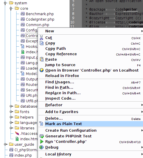 设置PHPStorm支持CodeIgniter的代码自动完成