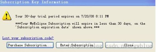 Java入门到精通——调错篇之解决MyEclipse 输入注册码后：Enter or update your subscription information.问题