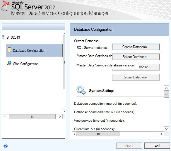 SQL Server 2012 Master Data Service(MDS)安装配置与示例