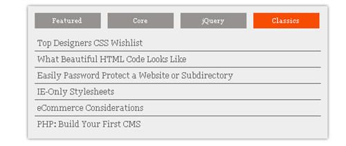 30个实用的jQuery选项卡/导航教程推荐