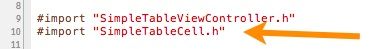 SimpleTableView控制器导入
