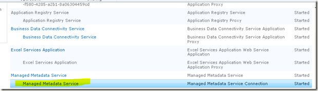 SharePoint 2010中Metadata Service