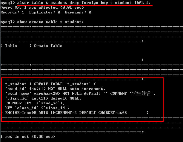 mysql--外键（froeign key）