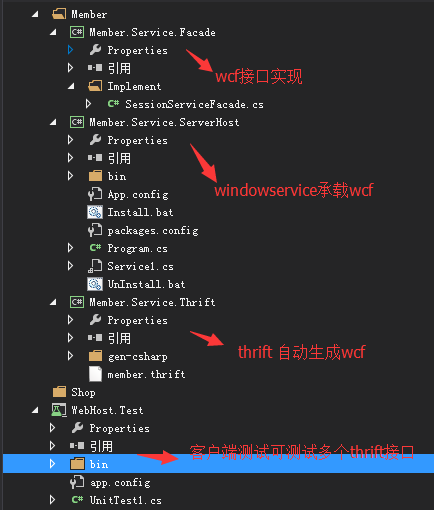 用Spring.Services整合 thrift0.9.2生成的wcf中间代码-复杂的架构带来简单的代码和高可维护性