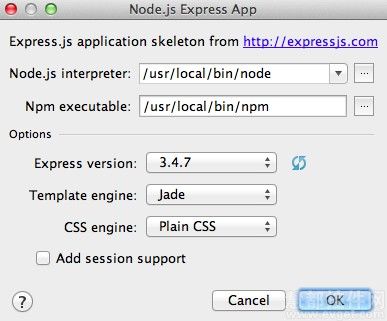 WebStorm中node.js配置