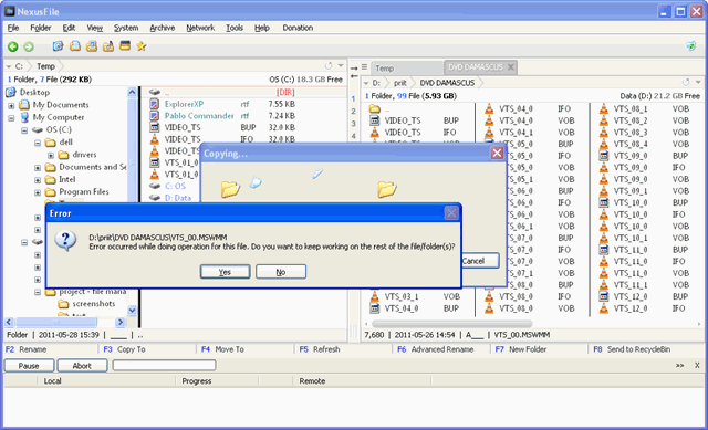 nexusfile - resume-on-error