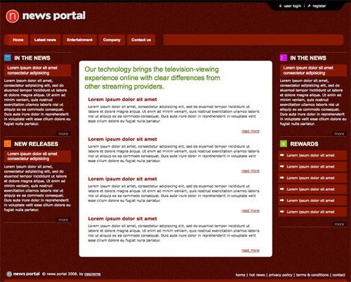 news portal 60 High Quality Free Web Templates and Layouts