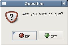 Question message dialog