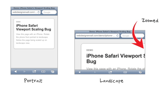 HTML5实践 -- iPhone Safari Viewport Scaling Bug
