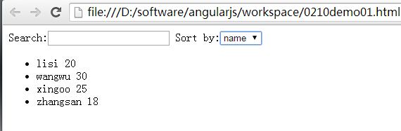 基于AngularJS的过滤与排序