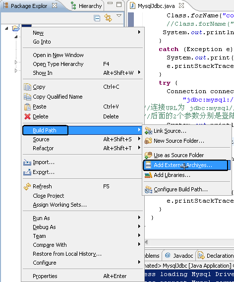 Eclipse连接MySQL数据库