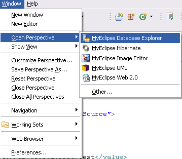 使用myeclipse集成struts,hibernate,spring的一个示例程序（图一）