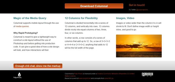 Columnal - free html5 frameworks