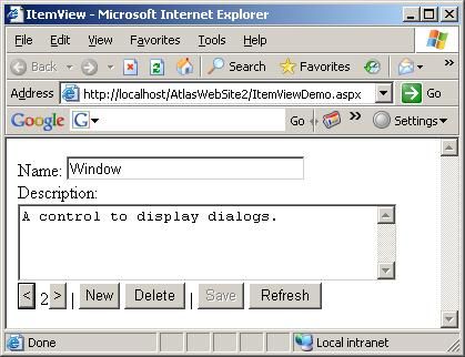 使用ASP.NET Atlas ItemView控件显示集合中的单个数据