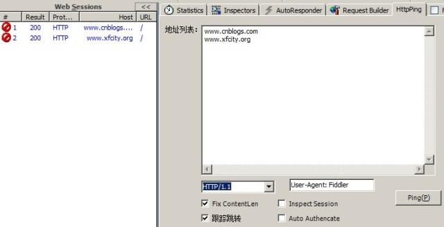 Fiddle扩展-HttpPing-批量检测web服务器是否正常