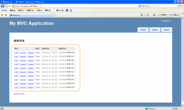 Asp.net MVC2.0系列文章-显示列表和详细页面操作