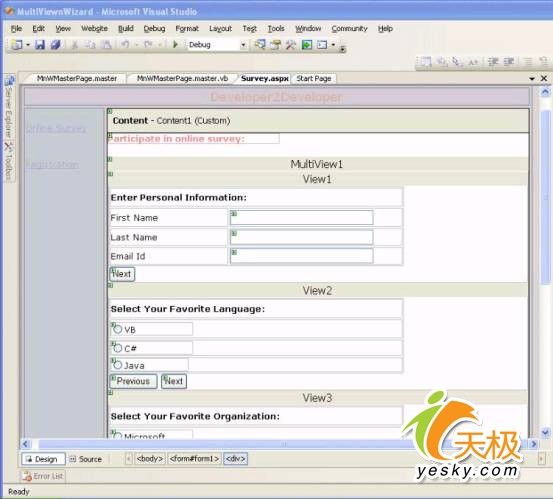 ASP.NET2.0的multiview和wizard控件