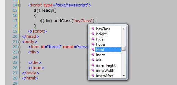 Visual Studio 2008 对jQuery实现智能感知提示