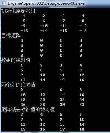 《学习opencv》笔记——矩阵和图像操作——cvAbs,cvAbsDiff and cvAbsDiffS