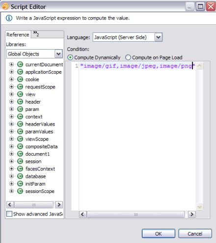 Figure 3. JavaScript expression to compute the accept property value