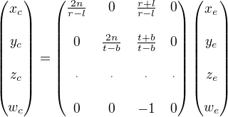 <> OpenGL Projection Matrix