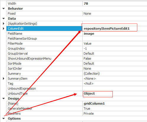 Devexpress GridView 列中显示图片