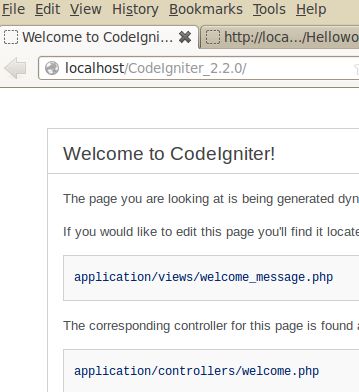 CodeIgniter入门——HelloWorld