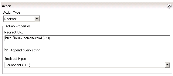 IIS7下 301重定向 添加WWW