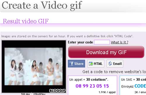 Convert Video to Gif with Bloggif