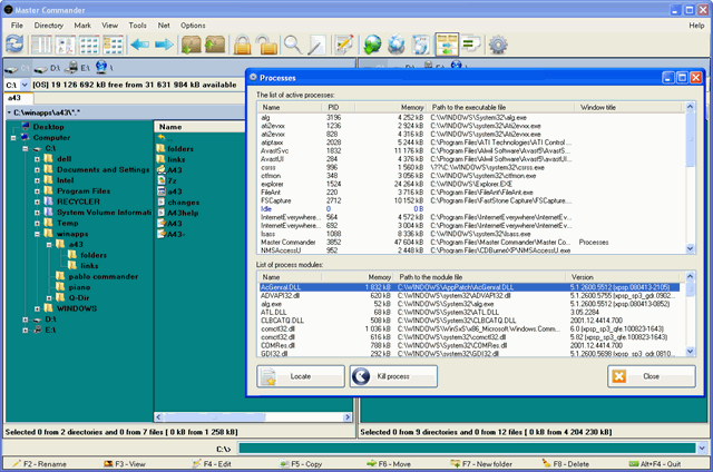 Master Commander - processes and modules