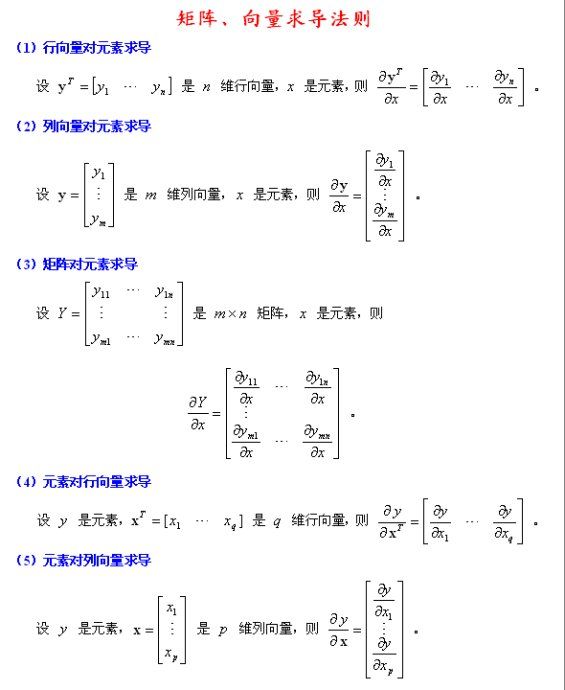 矩阵求导公式【转】