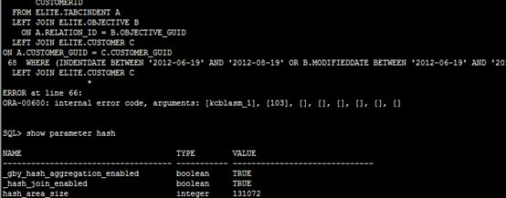 ORA-00600: internal error code, arguments: [kcblasm_1], [103], [], [], [], [], [], []