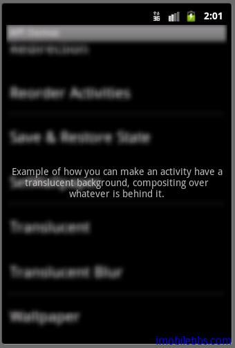 【起航计划 015】2015 起航计划 Android APIDemo的魔鬼步伐 14 App->Activity->Translucent Blur 模糊背景