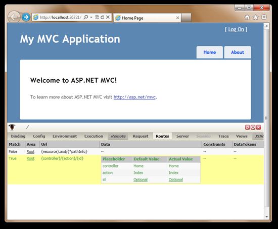 使用 Glimpse 调试 ASP.NET MVC 应用