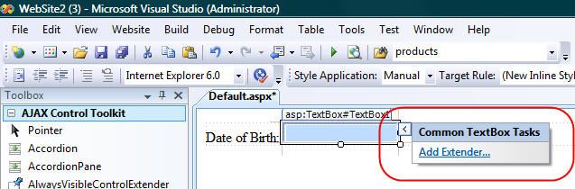 翻译 在VS2008中使用ASP.NET AJAX Control Extenders