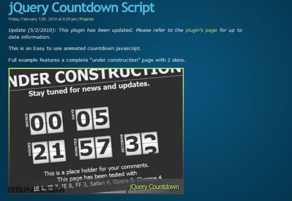6款不容错过的超棒倒计时jQuery插件