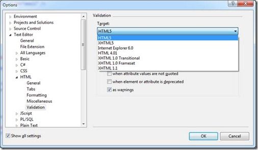 如何让Visual Studio 2010支持HTML5和CSS3